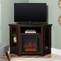 Dakota Fields Euripides TV Stand for TVs up to 50" with Electric Fireplace Included
