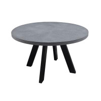 17 Stories Volterra Concrete & Steel Round Dining Table