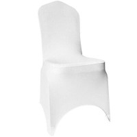 VEVOR Universal 100 Pcs Polyester Spandex Wedding Chair Covers Arched Front White