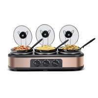Color of the face home 1.5 Quart Triple Slow Cooker And Buffet Server,Small Mini Slow Cooker With 3 Upgraded Oval Cerami