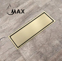 Linear Shower Drain with Cover 12 Inches Brushed Gold