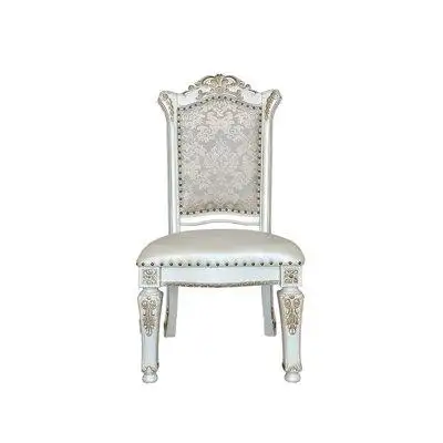 Rosdorf Park Hadis Side Chair(Set-2) In PU & Antique Pearl Finish