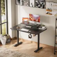 17 Stories Electric Standing Desk With Monitor Shelf, 47 X 24 Inches Height Adjustable Corner Table, Computer Workstatio
