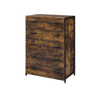 Millwood Pines Romsey Chest In Rustic Oak & Black Finish 24266