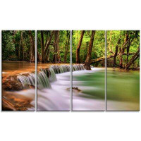 Made in Canada - Design Art Second Level Erawan Waterfall 4 Piece Photographic Print on Wrapped Canvas Set