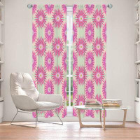 East Urban Home Lined Window Curtains 2-panel Set for Window Size by Pam Amos - Spikey Flower Pattern Pink