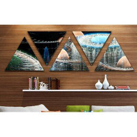 East Urban Home 'Blue Fractal Infinite World' Graphic Art Print Multi-Piece Image on Wrapped Canvas