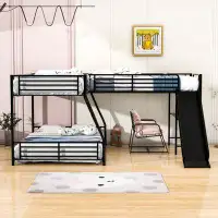 Mason & Marbles Weatherholt Twin Over Full L-Shaped Bunk Beds with Built-in-Desk by Mason & Marbles