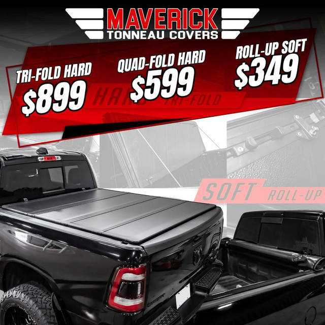 MAVERICK TONNEAU COVERS $349 ONLY FOR SOFT AND $899 FOR HARD!! We Ship To Your Door !!! in Tires & Rims in British Columbia