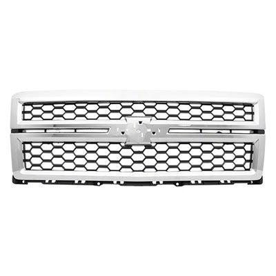 Chevrolet Pickup Chevy Silverado 1500 CAPA Certified Grille Chrome Frame Black Mesh With Chrome Moulding Ltz - GM1200696 in Auto Body Parts