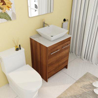 Millwood Pines 23.66'' Free-standing Single Bathroom Vanity with Ceramic Vanity Top