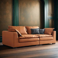 ULTORU 94.49" Orange Technology cloth Modular Sofa cushion couch