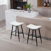 House On Tree Bar Stools Armless Counter Low Bar Stools Without Back Modern PU Leather Stool
