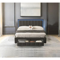 Brayden Studio Upholstered Platform Bed With Led