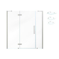 Ove Decors OVE Decors Endless TA2340201 Tampa, Alcove Frameless Hinge Shower Door, 61 3/4 To 64 1/16 In. W X 72 In. H, I