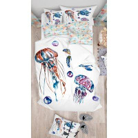 East Urban Home Designart Colourful Jellyfish and Turtles Duvet Cover Set