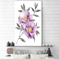 Gracie Oaks 'Spring Time Flowers' Watercolor Painting Print on Wrapped Canvas
