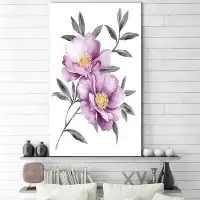 Gracie Oaks 'Spring Time Flowers' Watercolor Painting Print on Wrapped Canvas
