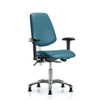 Inbox Zero Class 100 Vinyl Clean Room Chair - Desk Height With Medium Back, Adjustable Arms, & Stationary Glides In Mari