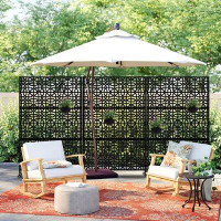 MAYEERTY 6.3 ft. H x 3.9 ft. W Fence Divider Metal Privacy Screen