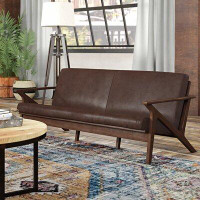 George Oliver Ulen 72.05" Faux Leather Square Arm Sofa