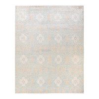 Isabelline Eclectic, One-Of-A-Kind Hand-Knotted Area Rug  - Light Blue, 7'' 10" X 10'' 1"