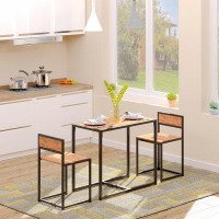 17 Stories 3-Piece Industrial Dining Table Set, Kitchen Table Set