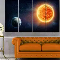 Made in Canada - Design Art 'Planet Earth and Sun' Multi-Piece Image on Canvas