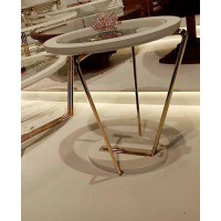 Everly Quinn Xhuliana Modern Gold Side Table