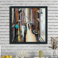 Fleur De Lis Living 'Canal View II' Framed Acrylic Painting Print