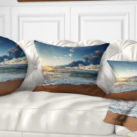 East Urban Home Seascape Sunrise and Glowing Waves in Ocean Pillow