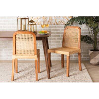 Bayou Breeze Modern Contemporary Home Kitchen Dining Chairnatural Brown/Walnut Brown Finish ( Set Of 2 )