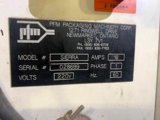 Packaging Machine, PFM  Model SIERRA, working condition in Industrial Kitchen Supplies in Ontario - Image 4