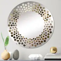 Design Art Palm Tree Desert Oasis I - Polka Dot Wall Mirror|Round