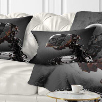The Twillery Co. Abstract Portrait Skull in Liquid Lumbar Pillow