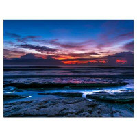 Design Art Exotic Dark Blue Coquina Dawn Photographic Print on Wrapped Canvas