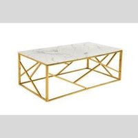 Marble Look Coffee Table with Gold Base on Sale !!