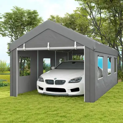 With this heavy-duty car shelter, protect your vehicle from dirt, debris, water, and UV rays, doubli...