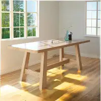 Red Barrel Studio 70.87" Burlywood Solid Wood Rectangular Dining Table