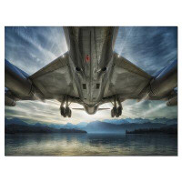 Made in Canada - Design Art Plane Over Beach and Sea - Wrapped Canvas Graphic Art Print
