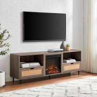 Bayou Breeze Denmark TV Stand for TVs up to 75" with Electric Fireplace Included