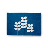 e by design Botanical Blooms Dark Cobalt Blue Rug