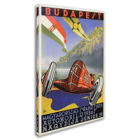 Trademark Fine Art 'Budapest Travel' Vintage Advertisement on Wrapped Canvas