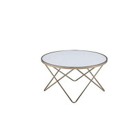 Wrought Studio Zapata Contemporary Round Glass and Metal Coffee Table