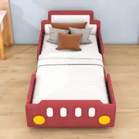 Ivy Bronx Twin Car-Shaped Bed with Wheels