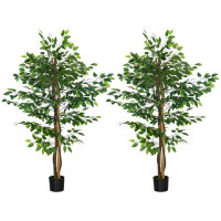 Primrue 2 - Piece 59.1'' Artificial Ficus Plant in Pot Set