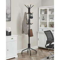 Hokku Designs Coat Rack Freestanding, Metal Coat Rack Stand With 12 Hooks And 4 Legs, Coat Tree, Holds Clothes, Hats, An