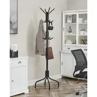 Hokku Designs Coat Rack Freestanding, Metal Coat Rack Stand With 12 Hooks And 4 Legs, Coat Tree, Holds Clothes, Hats, An