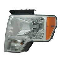 Head Lamp Driver Side Ford F150 2009-2014 Except Harley Davidson Svt With Chrome Trim Capa , Fo2502287C