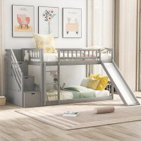 Harriet Bee Ilam Twin over Twin 2 Drawer Solid Wood Futon Bunk Bed